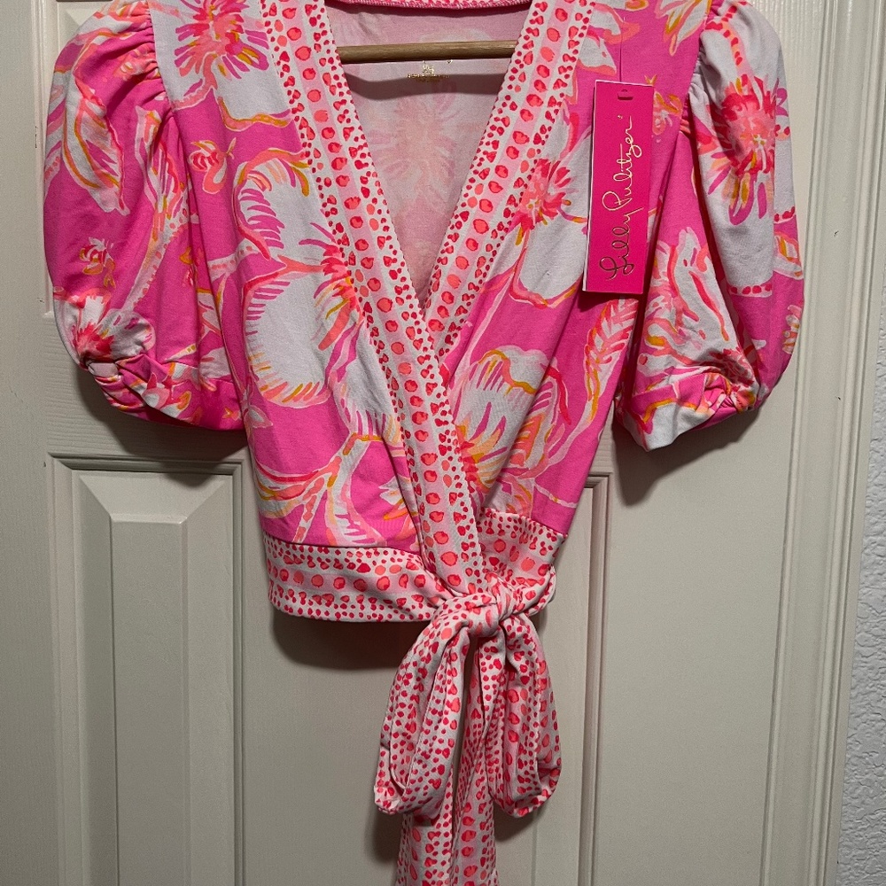 NWT Lilly Pulitzer Floral Wrap Crop Top Size XS - $228 Value🔥